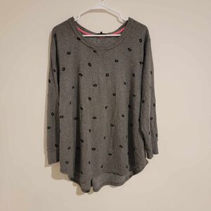 Jane Delancey Loose Fit Lipstick Kissy Novelty Pullover Sweater Womens Size 1x